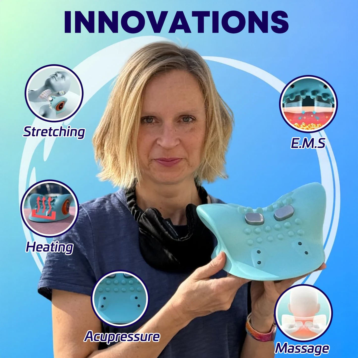 Massage Pro – 4-in-1 EMS Neck Massager with Heat & Vibration